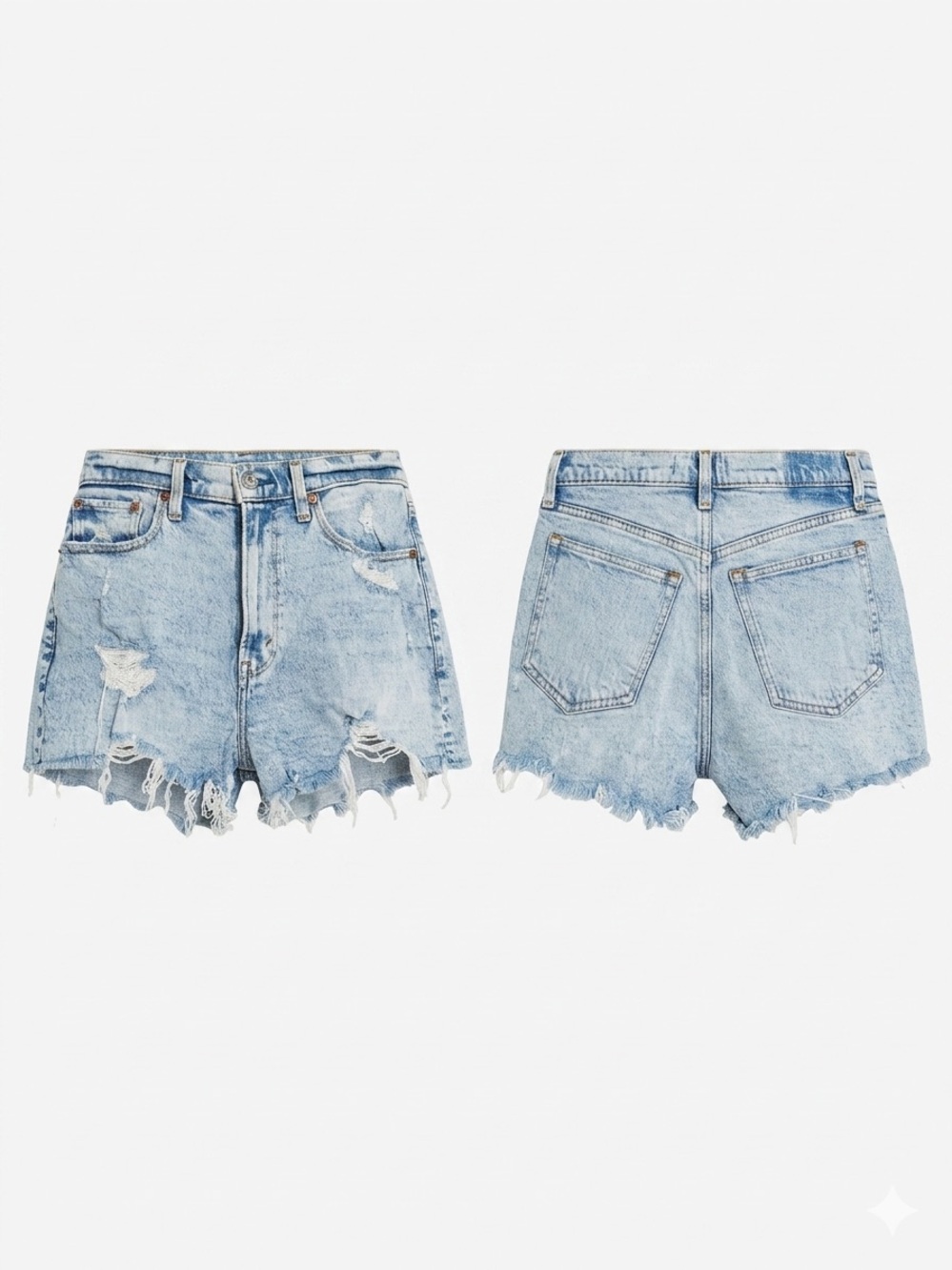 Abercrombie & Fitch The Mom Short - High Rise Distressed Denim Shorts - Women